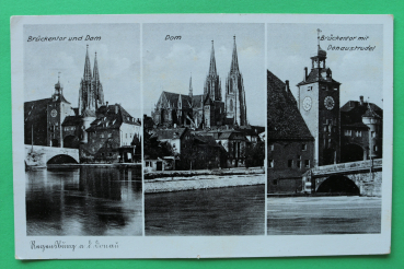 AK Regensburg / 1940 / Brücktor Dom Steinerne Brücke